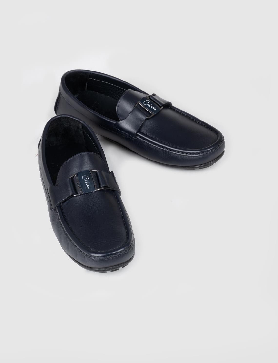 Cabani Özel Tasarım Blue Comfort Erkek Deri Loafer Ayakkabı 010M8332 Lacivert görsel 5