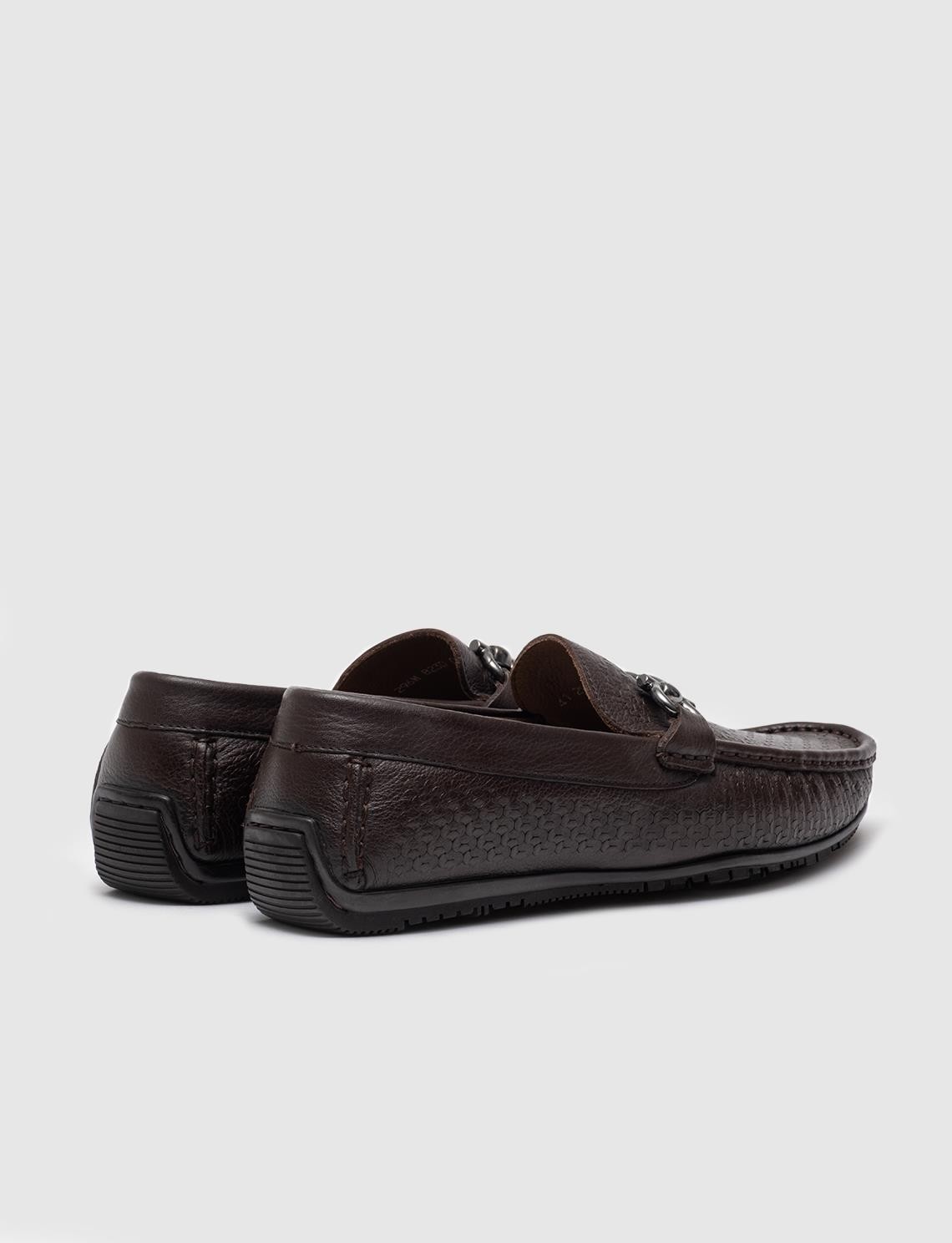Cabani Hakiki Deri Kahverengi Erkek Loafer görsel 3