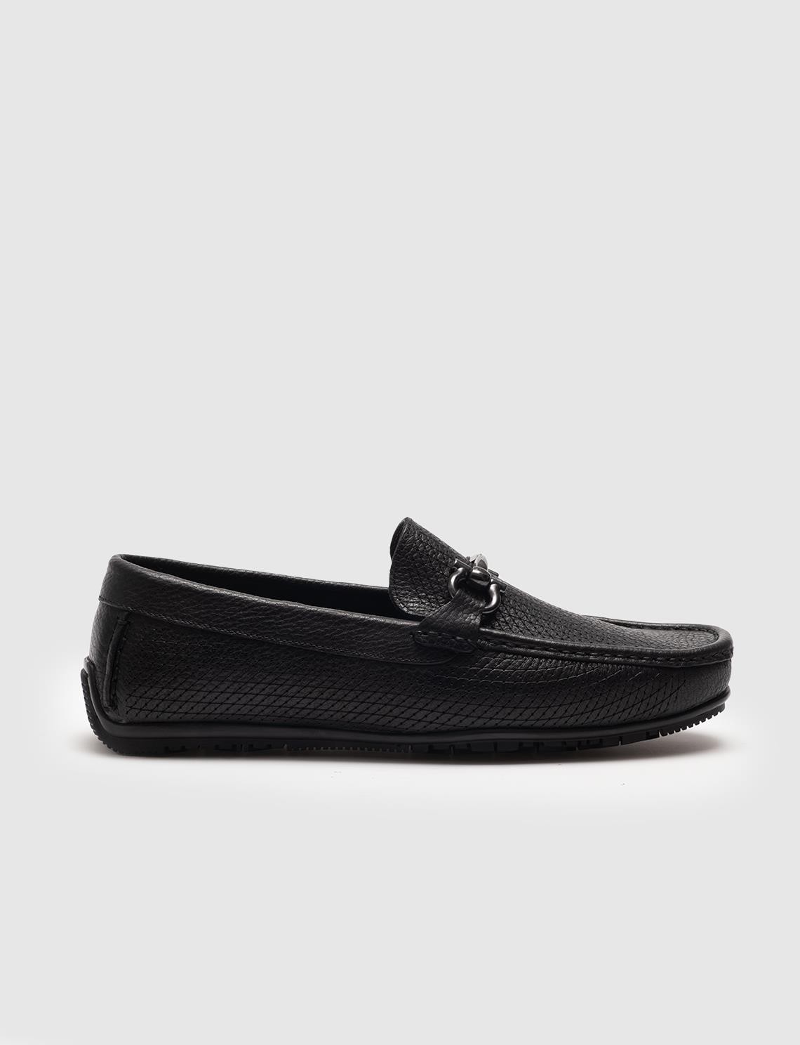Cabani Hakiki Deri Siyah Erkek Loafer