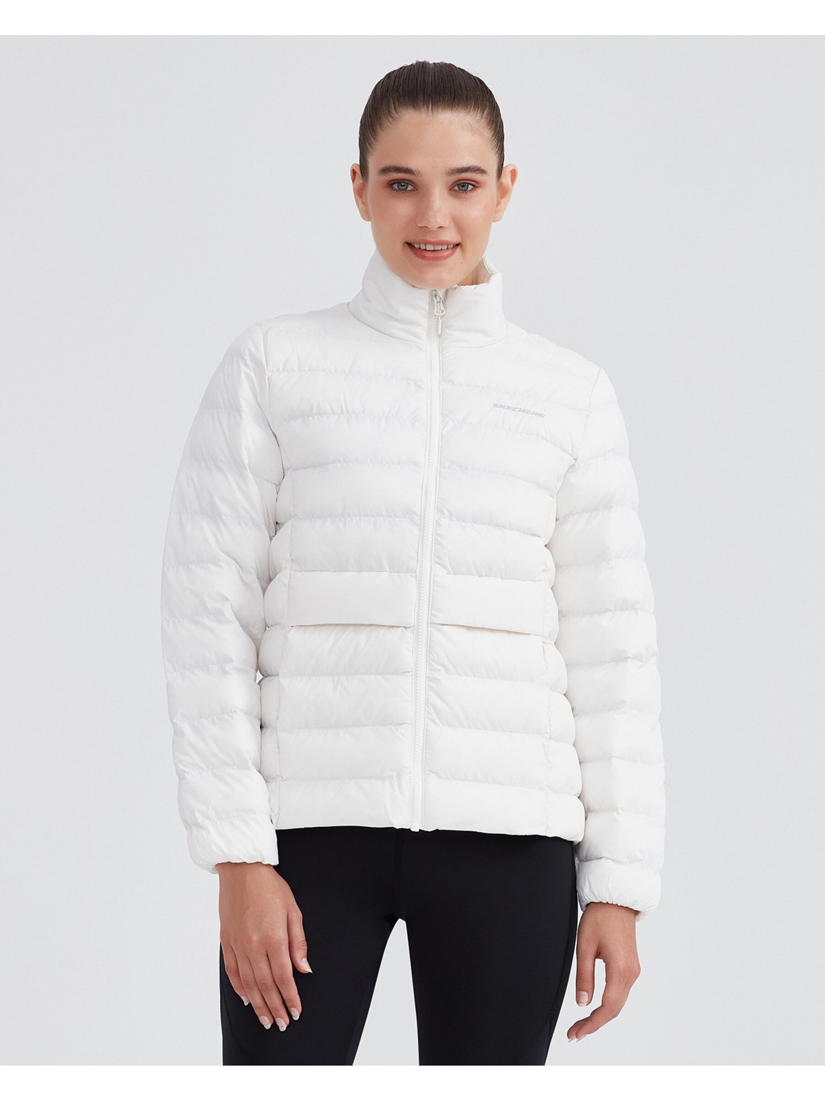 Skechers W Essential Outerwear Padded Jacket Kadın Ecru Mont S231240-1983 - Görsel 6