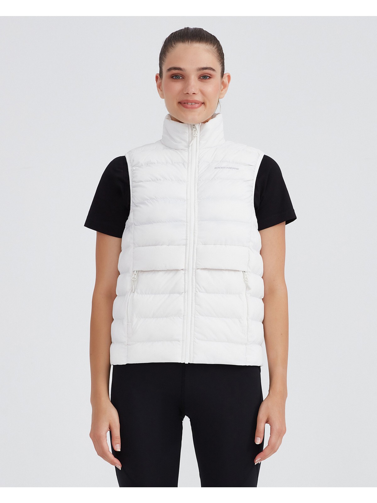 Skechers W Outerwear Padded Vest Kadın Siyah Yelek S231239-001 - Görsel 3