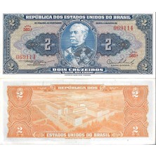 Emir Collection Brezilya 2 Cruzeiros Yabancı Kağıt Para Çil   Koleksiyon Para