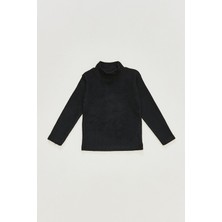 BDZ Deri Unisex Pamuklu Ligralı Yarım Balıkçı Yaka Siyah Body