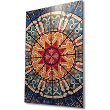 Rosyvien Renkli Geometrik Allah Lafzı Cam Tablo, Ayet Dini Islami Ev ve Ofis Duvar Dekoru Hediyelik, Temperli