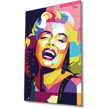 Rosyvien Rengarenk Marilyn Monroe Cam Tablo, Ev ve Ofis Duvar Dekoru, Hediyelik, Dayanıklı 4mm Temperli Cam