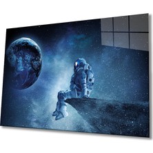 Rosyvien Uzay, Gezegen, Yıldız ve Astronot Cam Tablo, Ev, Ofis ve Okul Duvar Dekoru, Hediyelik, Temperli Cam