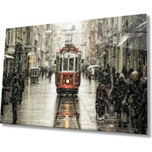Rosyvien Istanbul Istiklal Caddesi Manzarası Cam Tablo, Ev ve Ofis Duvar Dekoru, Hediyelik, Temperli Cam