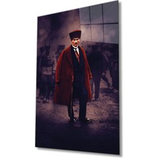 Rosyvien Mustafa Kemal Atatürk Portresi Cam Tablo, Ev, Ofis ve Okul Duvar Dekoru, Hediyelik, Temperli Cam