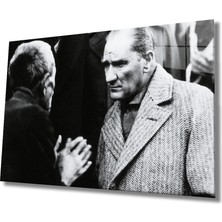 Rosyvien Mustafa Kemal Atatürk Portresi Cam Tablo, Ev, Ofis ve Okul Duvar Dekoru, Hediyelik, Temperli Cam