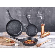 Taç Triton 3lü Döküm Tava Seti Siyah