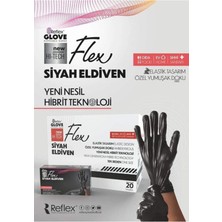 Reflex Pudrasız Tek Kullanımlık Siyah Flex Eldiven S Beden 20 Kutu ( 1 Koli )