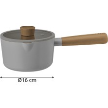 Neoflam Fika Alüminyum Döküm Süt Tavası Cam Kapaklı Gri 16CM