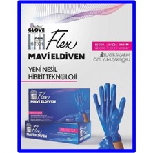 Reflex Pudrasız Tek Kullanımlık Mavi Flex Eldiven M Beden 20 Kutu ( 1 Koli )