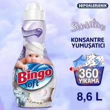 Bingo Soft Konsantre Çamaşır Yumuşatıcısı Sensitive 1440 ml Ekonomi Paketi 6'lı