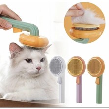 Pet Brush Kabak Tasarım Tuşlu Otomatik Temizlenen Kedi Köpek Tüy Toplayıcı Tarak