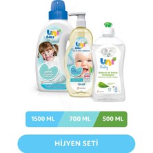 Uni Baby Avantajlı Temizlik Seti -1500 ml Deterjan +700  ml Şampuan + 500 ml Biberon Emzik Temizleyici