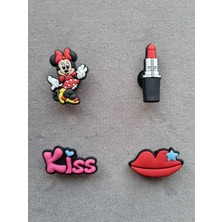 Color Spor Terlik Süsü Jibbitz Kiss 4,lü Set One Sız