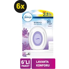 Febreze Hava Ferahlatıcı Banyo Oda Kokusu Lavanta 7.5 ml 6'lı Set