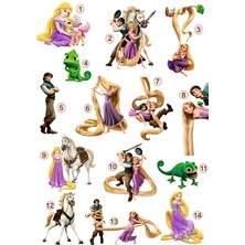 Lilya Sticker Rapunzel 3D Kabartmalı Sticker Seti