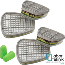 3M 3m™ 6059 Gaz ve Buhar Filtresi - En 141 (Bayonet Bağlantılı, Abek1 Filtreli) - (1 Çift)