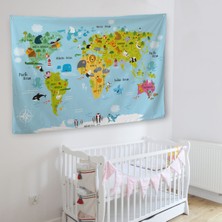 Doğal Tercih Çocuk Odası Hayvanlar Alemi Dünya Haritası 1007
