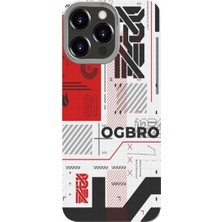 OgBro iPhone 15 Pro Electronic Pulse 3D Holo Kılıf Beyaz