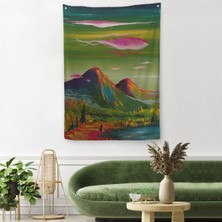 Doğal Tercih Dağ Manzarası Dekoratif Duvar Örtüsü - HALISI-6122