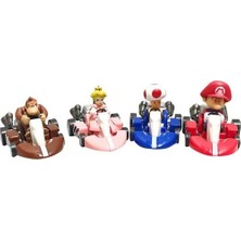 Bestone 10 Adet Süper Mario Bros Kart Geri Çekin Araba Motosiklet Pvc Figure Oyuncak (Yurt Dışından)