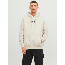 Jack & Jones Jorsılverlake Erkek Beyaz Sweatshirt 12242357-White