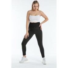 Tugba Korse Termal Premium Siyah Renk Kopçalı Günlük Giyime Uygun Sauna Tayt