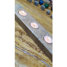 Marble Center Mermer 4'lü Mumluk Tealight %100 Doğaltaş