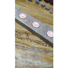 Marble Center Mermer 4'lü Mumluk Tealight %100 Doğaltaş