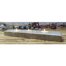 Marble Center Mermer 4'lü Mumluk Tealight %100 Doğaltaş