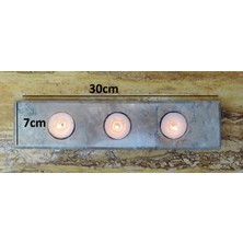 Marble Center Mermer 4'lü Mumluk Tealight %100 Doğaltaş