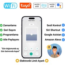 Novato Tuya Wifi Akıllı Stor Perde Motoru ( 220 V ) Elektronik Limit, Yüzdesel Kontrol, Rf Kumanda Opsiyonu, Google Asistan Amazon Alexa Sesli Kontrol