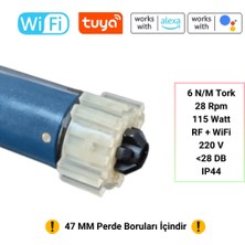 Novato Tuya Wifi Akıllı Stor Perde Motoru ( 220 V ) Elektronik Limit, Yüzdesel Kontrol, Rf Kumanda Opsiyonu, Google Asistan Amazon Alexa Sesli Kontrol