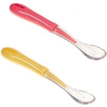 Bebedor 2'li Silikon Uçlu Kaşık Pembe - Sarı 4 Ay