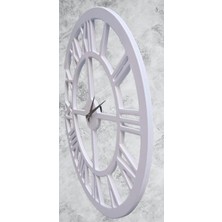 Hobi Adn Dekoratif Duvar Saat Ahşap Mdf Cnc Kesim Beyaz Renk Model El Yapım