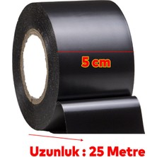 Badem10 Elektrikçi Bandı Siyah Izole Elektirik Kablo Bant Bandı Pvc 0.13 mm Kalınlık 50 mm Geniş 25 Metre