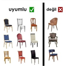 GüzelEvim Tekstil Güzelevim Bambu Sandalye Kılıfı Yıkanabilir Likralı Esnek Lastikli Sandalye Örtüsü