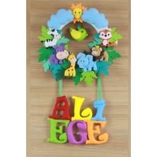 Renkli Hayallerim Ali Ege Isimli Safari Bebek ve Hastane Odası Kapı Süsü