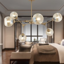 Apliqa Bürke 6lı Avize Eskitme Modern Koridor Yatak Odası Salon Avize