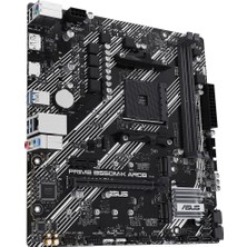 ASUS PRIME B550M-K ARGB AMD B550 AM4 DDR4 4866 DP HDMI Çift M2 USB3.2 AURA RGB mATX (PRIME B550M-K ARGB) Anakart