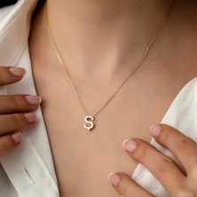 Hems Jewellery Altın Minimal Harf Kolye Ş
