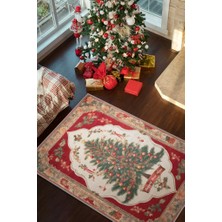 Homshtag Yeni Yıl Temalı Halı Çok Renkli Yeni Yıl Parti Halısı Yılbaşı Temalı Hediyelik Halı