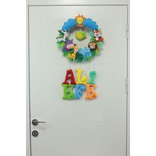 Renkli Hayallerim Ali Efe Isimli Safari Bebek ve Hastane Odası Kapı Süsü