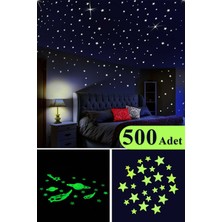 Giraffe Sticker 500 Adet Karanlıkta Parlayan Fosforlu Ay Yıldız Gezegen Dekoratif