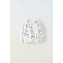 VİTASTORETR Kiraz Desenli Sweat Tayt Kız Çocuk Ikili Takım
