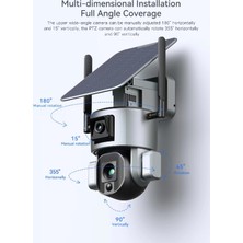 Yoosee Çift Kameralı Bir Geniş Açı Bir Optik 10X Zoom 4g Sim Kart ile Çalışan Solar Güneş Panelli Alarmlı Güvenlik Kamerası