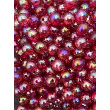 12MM Koyu Fuşya Janjanlı Akrilik Top Boncuk, Takı,çanta Boncuğu (100GR,~95 Adet)